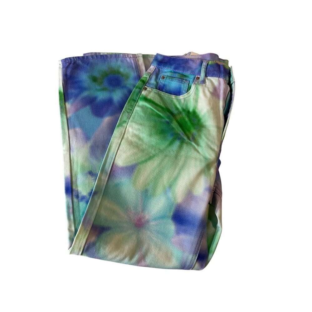 Womens Tie-Dye 28" High-Waist Denim Pants By BDG Urban Outfitters - Picture 3 of 13